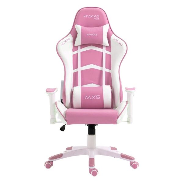 Cadeira Gamer MX5 Giratoria Branco e Rosa mymax
