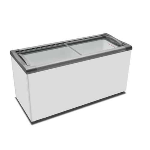 Freezer Horizontal Congelados Sorvetes Tampa Vidro de Correr 404L NF55 para Sorveterias Metalfrio